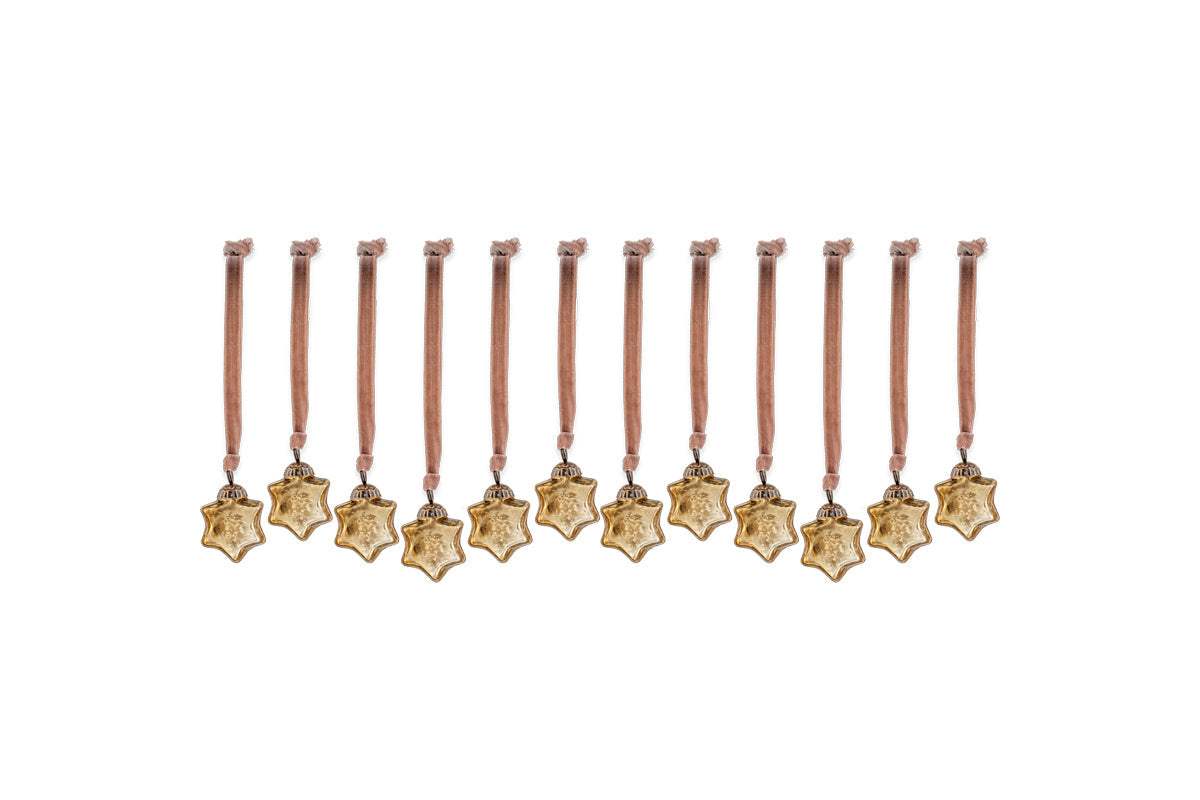 Sardi Star Baubles - Gold (Set of 12)