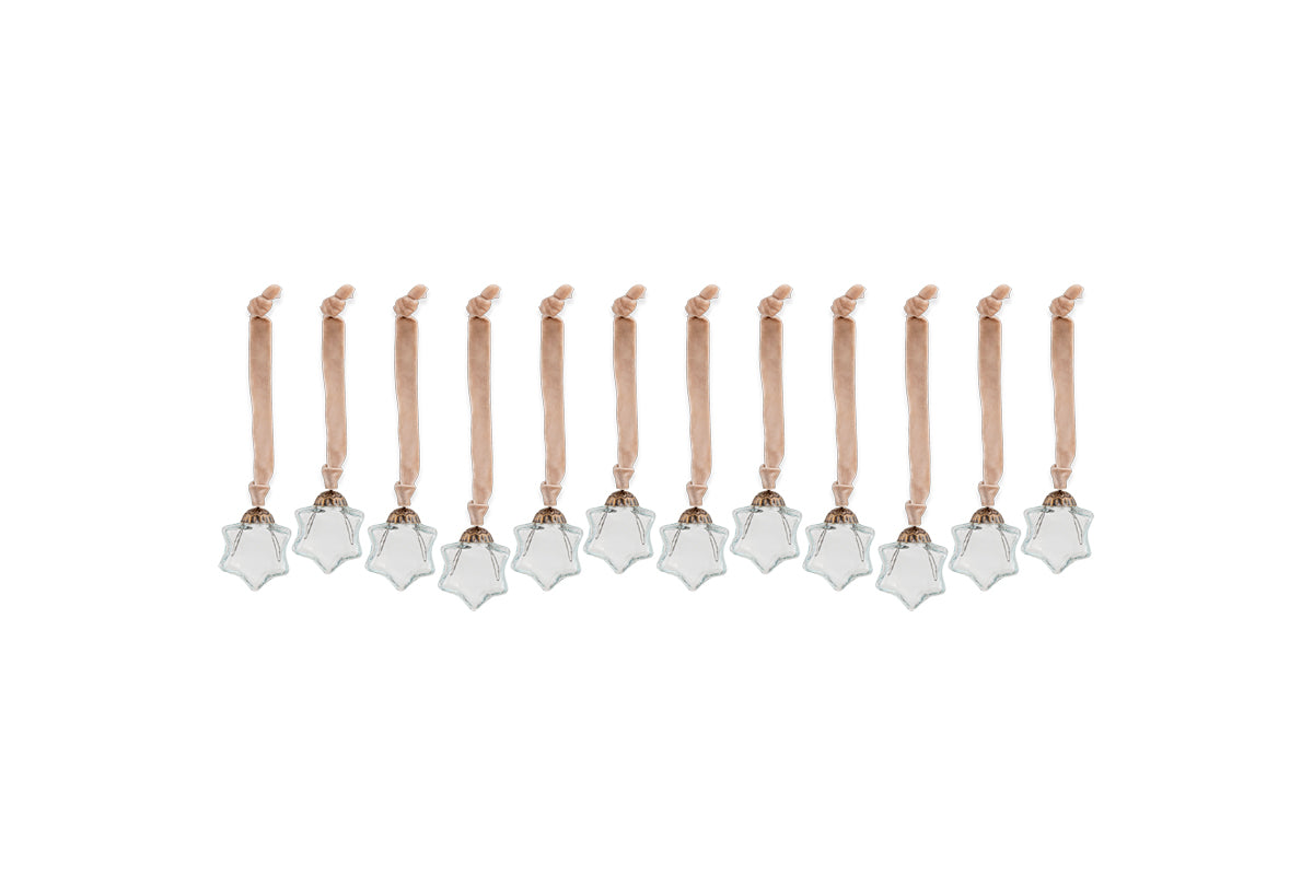 Sardi Star Baubles - Clear (Set of 12)