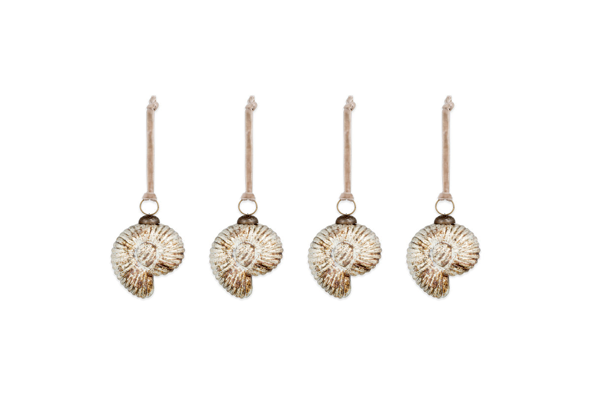 Sachin Shell Baubles - Rustic Gold - (Set of 4)