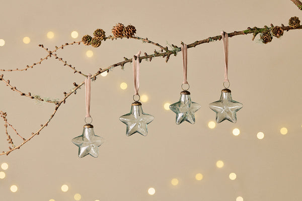 Sardi Star Baubles - Clear (Set of 4)