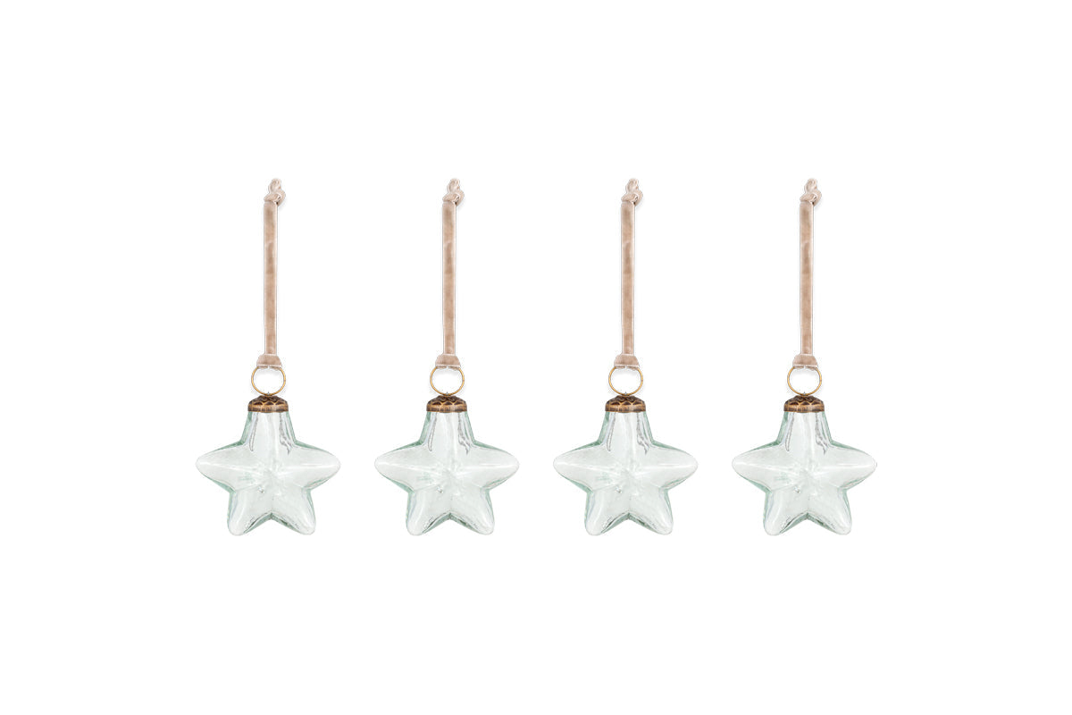 Sardi Star Baubles - Clear (Set of 4)