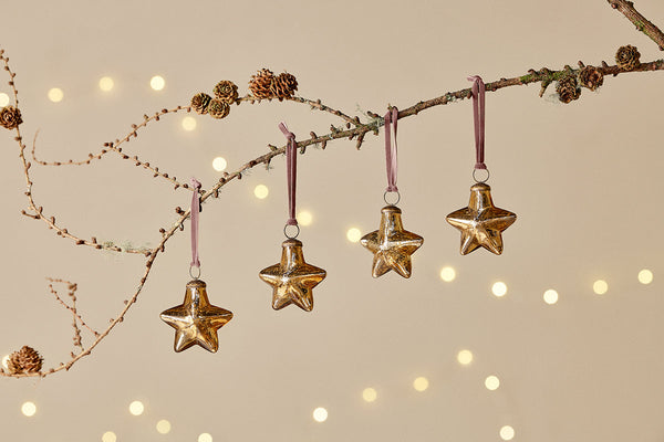 Sardi Star Baubles - Gold (Set of 4)