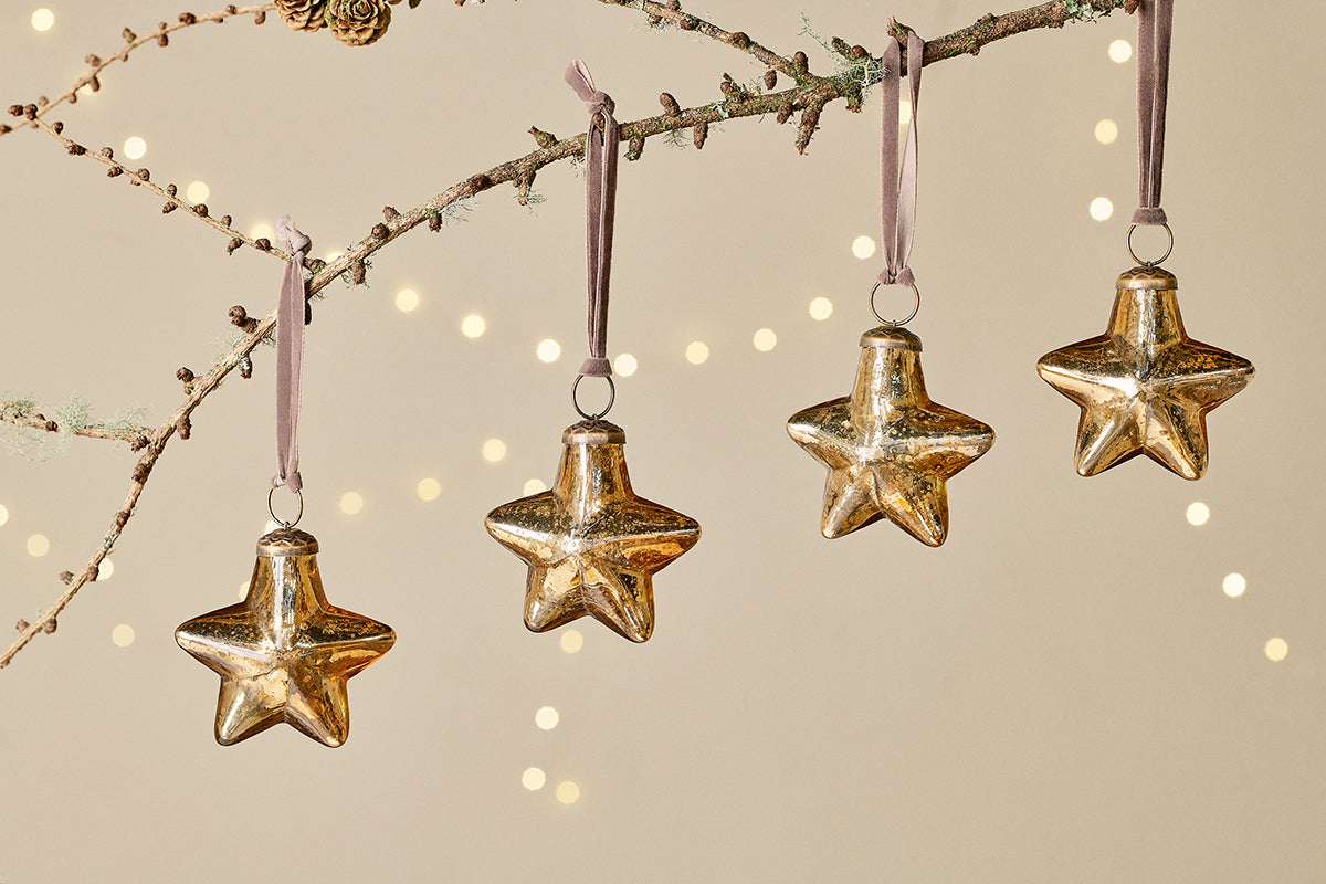 Sardi Star Baubles - Gold (Set of 4)