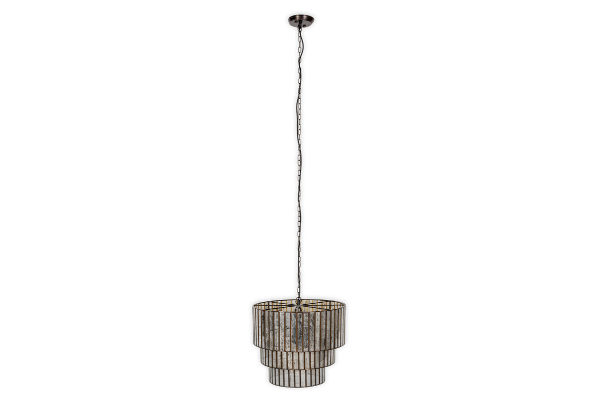 Shanaya Mottled Glass Chandelier - Antique Bronze