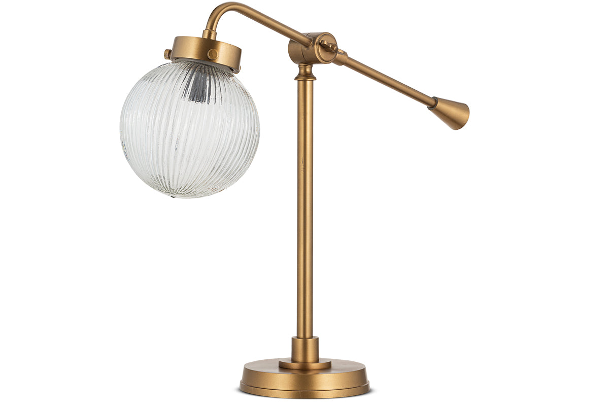 Sengol Recycled Glass Desk Lamp - Antique Brass