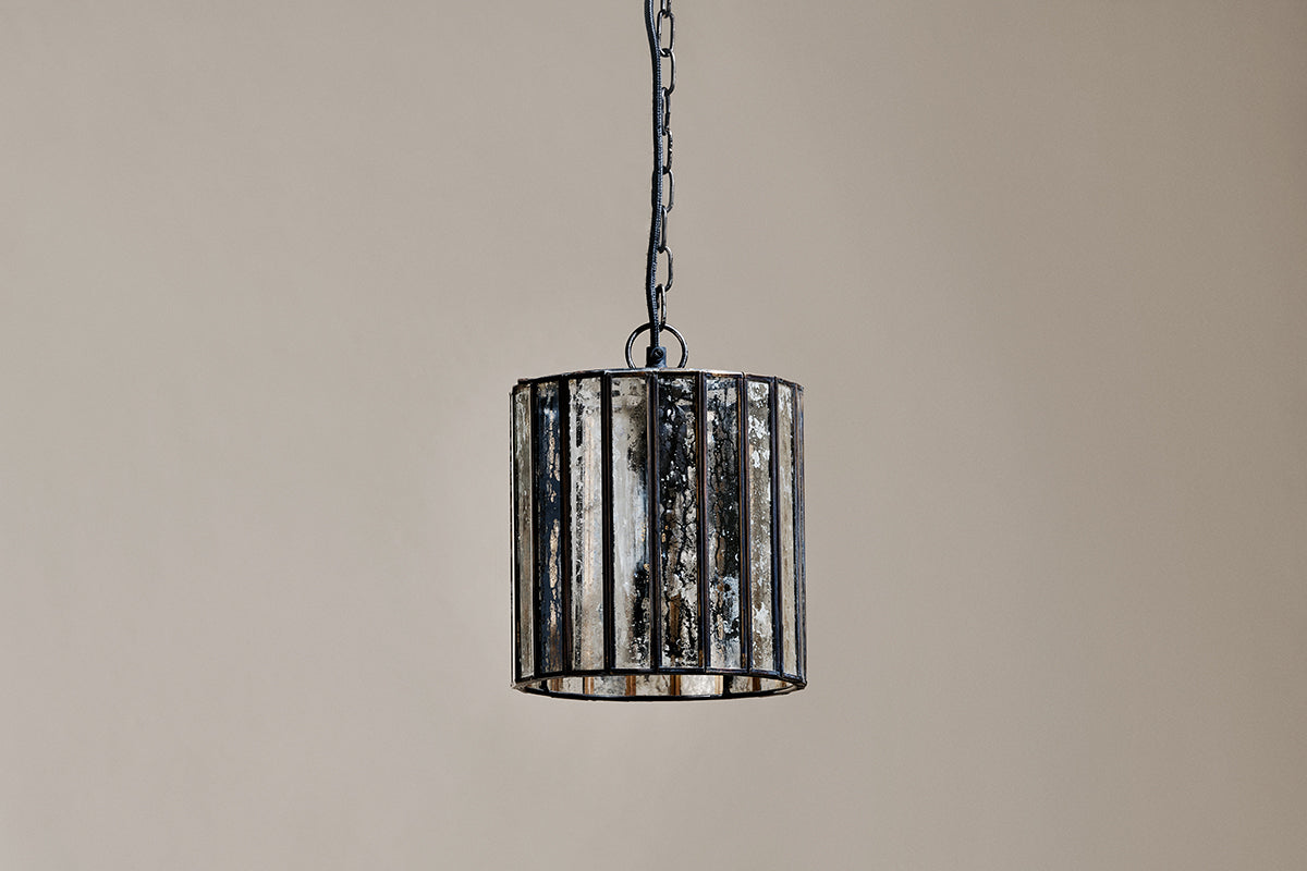 Shanaya Mottled Glass Pendant Light - Antique Bronze