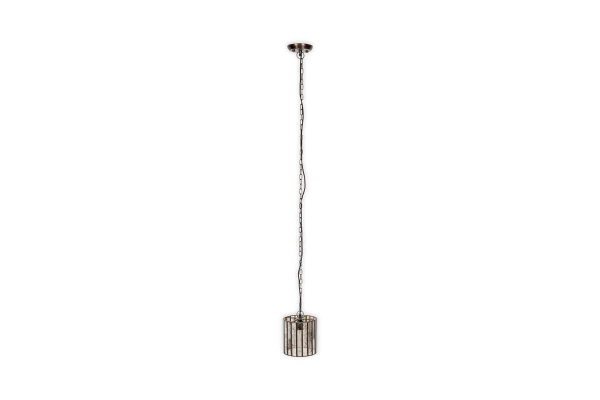 Shanaya Mottled Glass Pendant Light - Antique Bronze