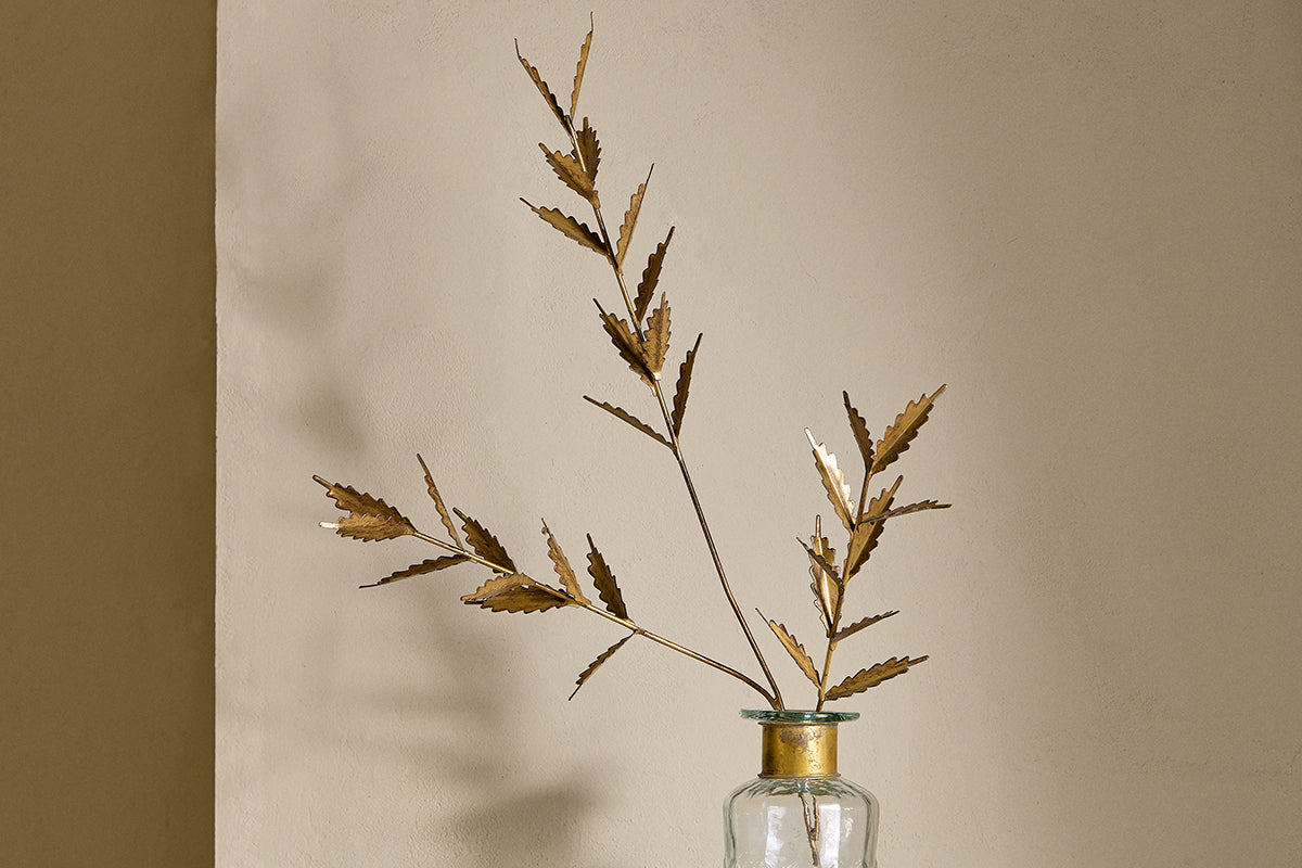 San Stem Leaves - Antique Brass