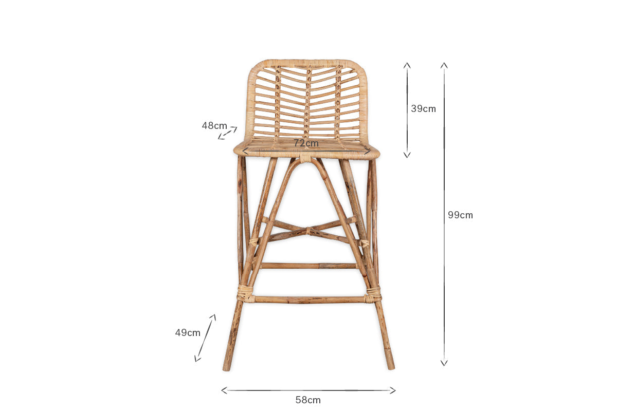 Taung Rattan Counter Chair - Natural