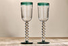 Thimma Wine Glass - Clear & Teal (Set of 2)