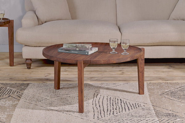 Umar Mango Wood Coffee Table - Dark Brown