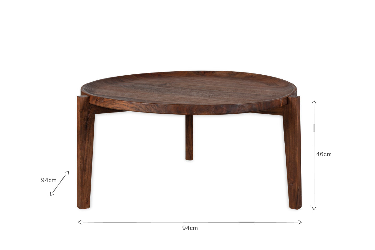 Umar Acacia Coffee Table - Dark Brown