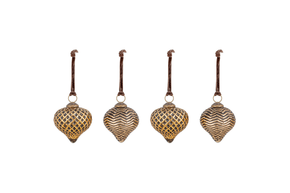 Varu Baubles - Black & Gold - (Set of 4)