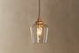 Varuna Mango Wood & Glass Pendant Lamp - Natural & Clear