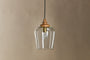 Varuna Mango Wood & Glass Pendant Lamp - Natural & Clear