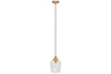 Varuna Mango Wood & Glass Pendant Lamp - Natural & Clear