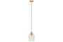 Varuna Mango Wood & Glass Pendant Lamp - Natural & Clear