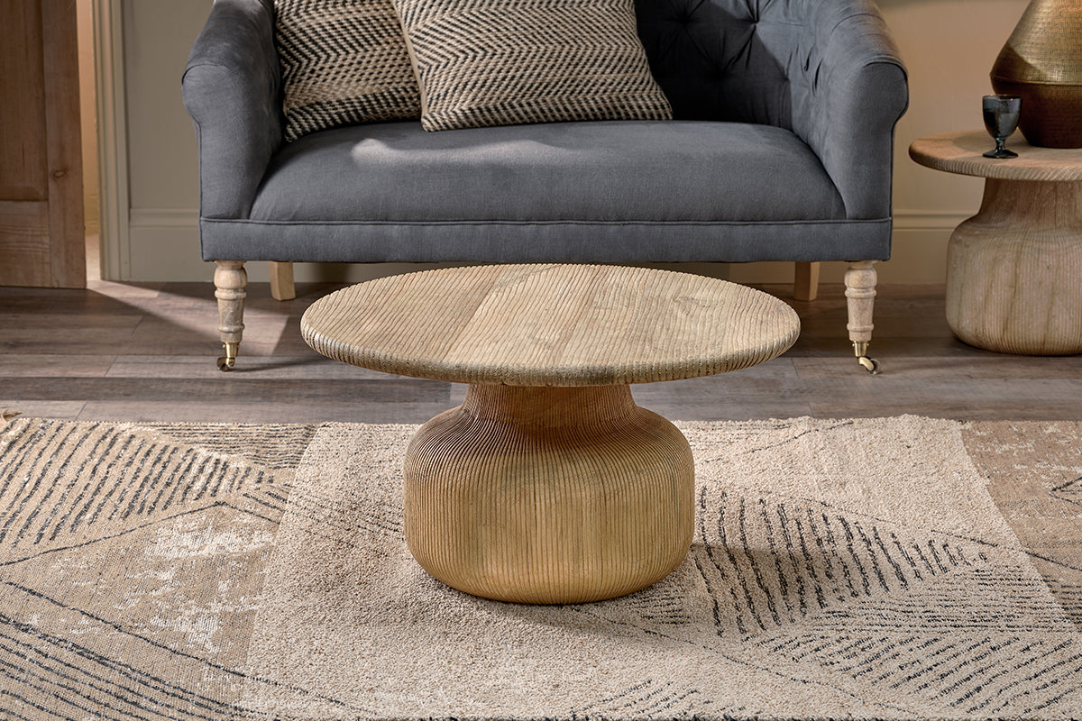 Vivan Grooved Wood Coffee Table