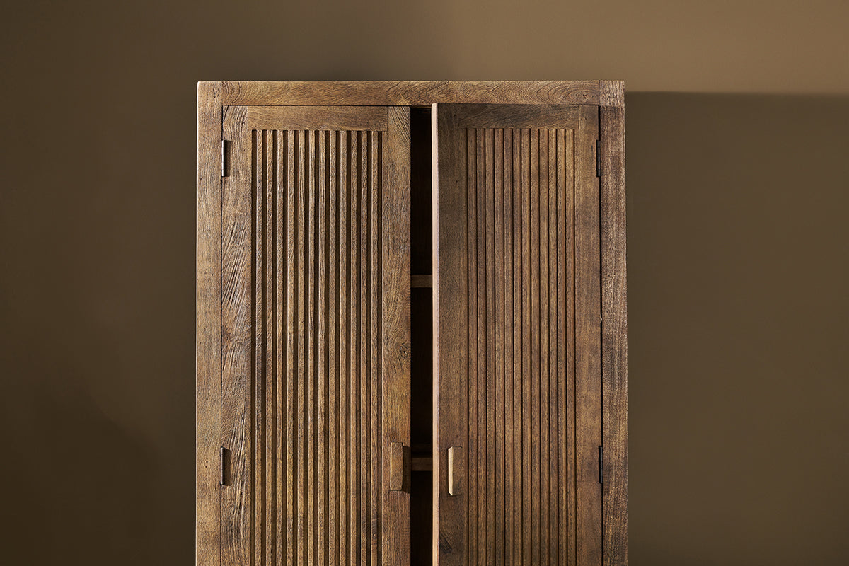 Yasha Reeded Mango Wood Cabinet