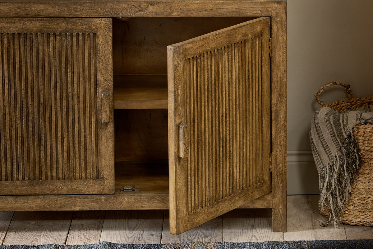 Yasha Reeded Mango Wood Sideboard