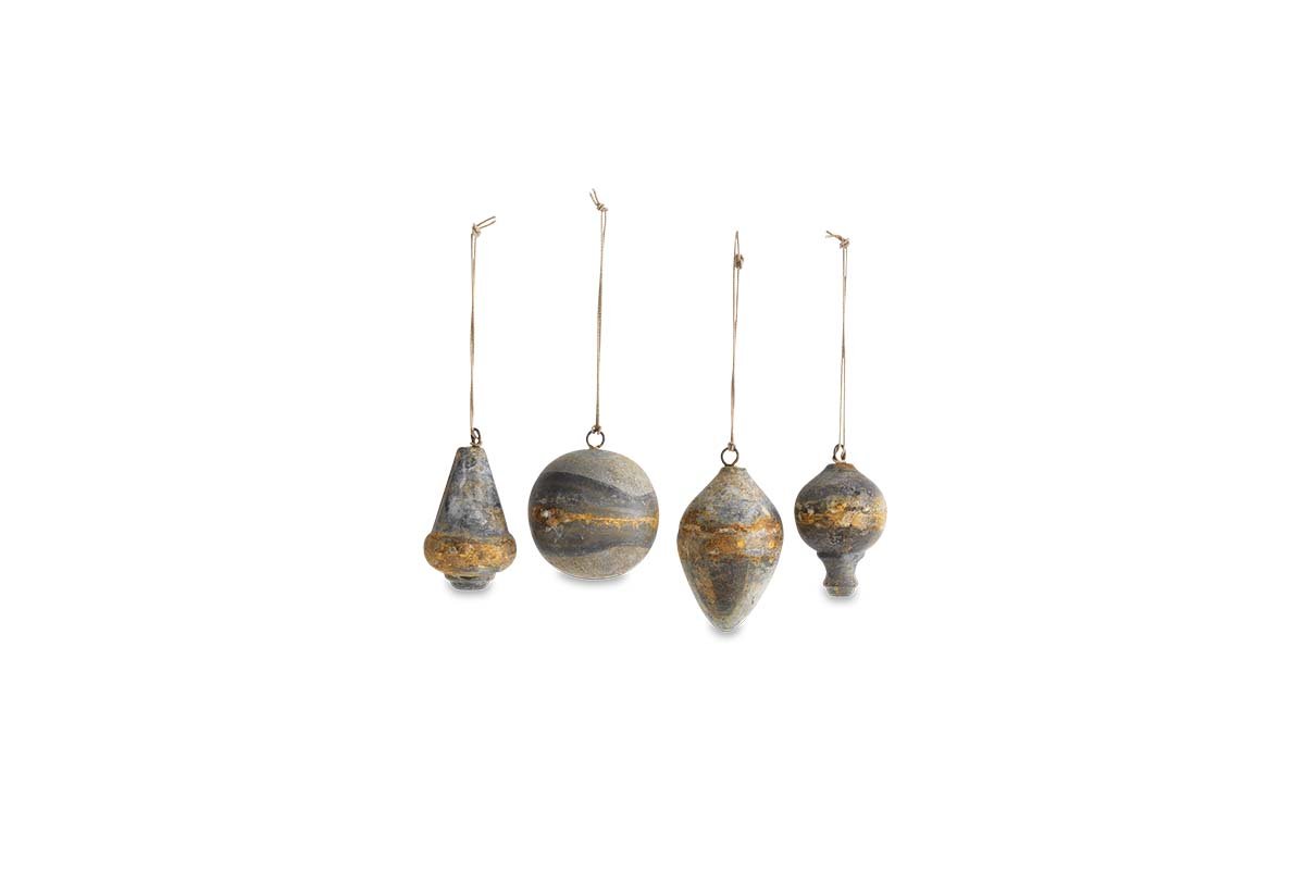 Nkuku CHRISTMAS DECORATIONS Abari Baubles (Set of 4)