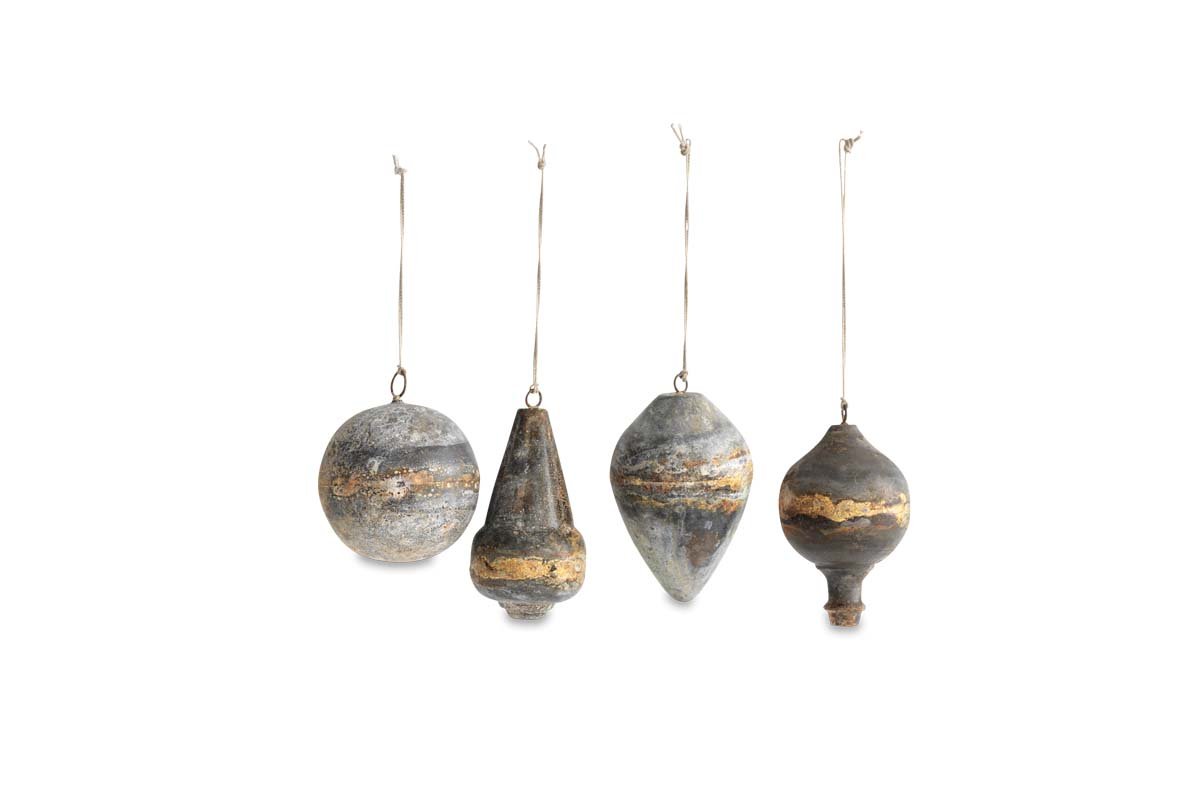 Nkuku CHRISTMAS DECORATIONS Abari Baubles (Set of 4)