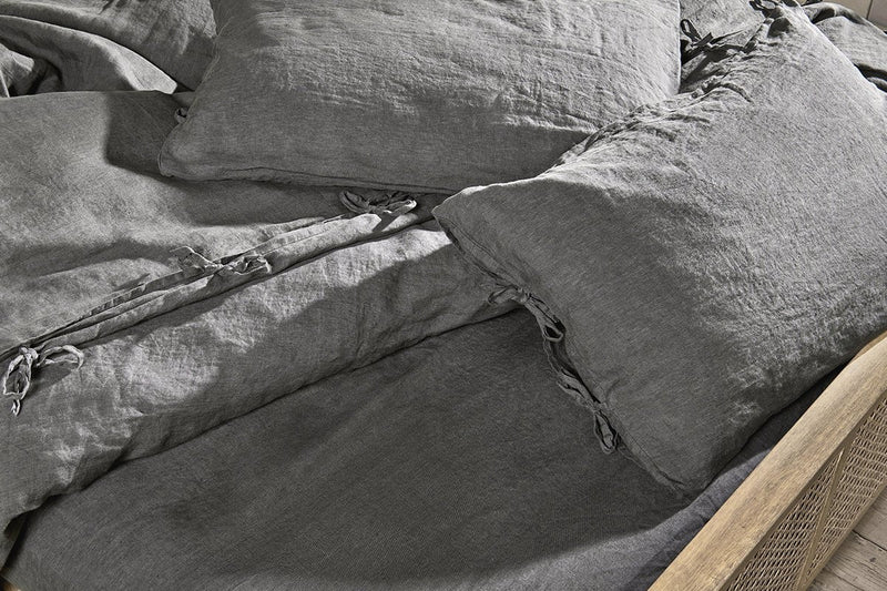 Nkuku TEXTILES Adya Linen Duvet Cover - Charcoal