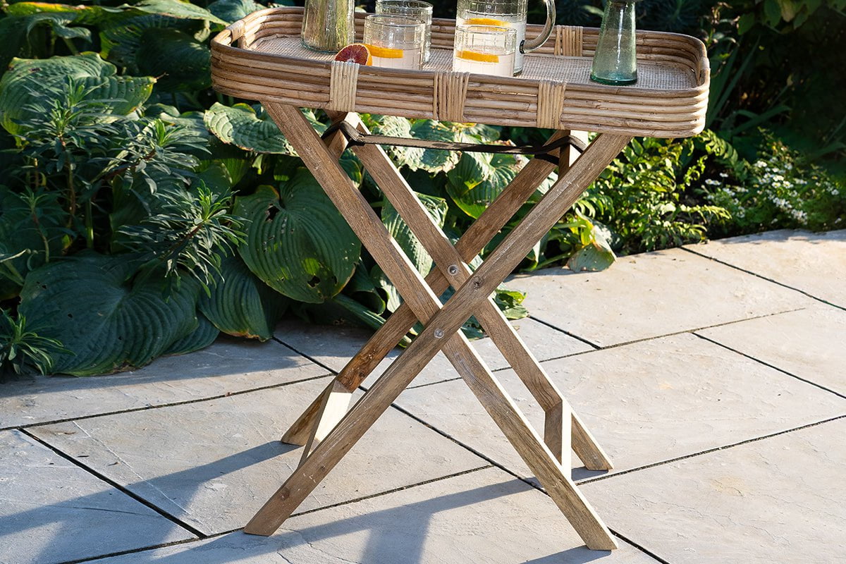 nkuku TABLES Alanchi Rattan Tray Table