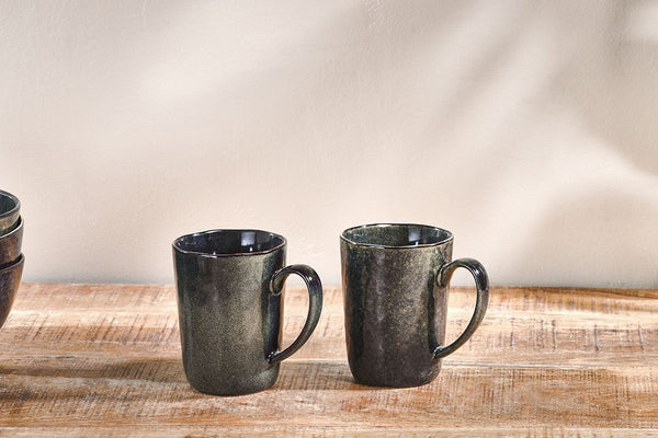 Nkuku TABLEWARE Amina Mug - Sea Grey - Set of 2