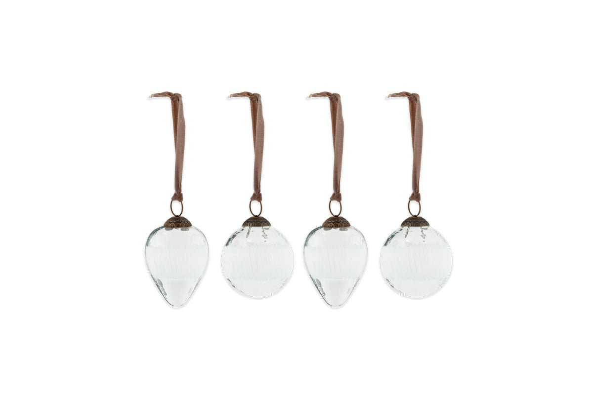 nkuku CHRISTMAS DECORATIONS Anara Etched Bauble - (Set of 4)