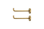 Nkuku HOOKS, KNOBS & RAILS Aniko Iron Hook - Brass - Set of 2