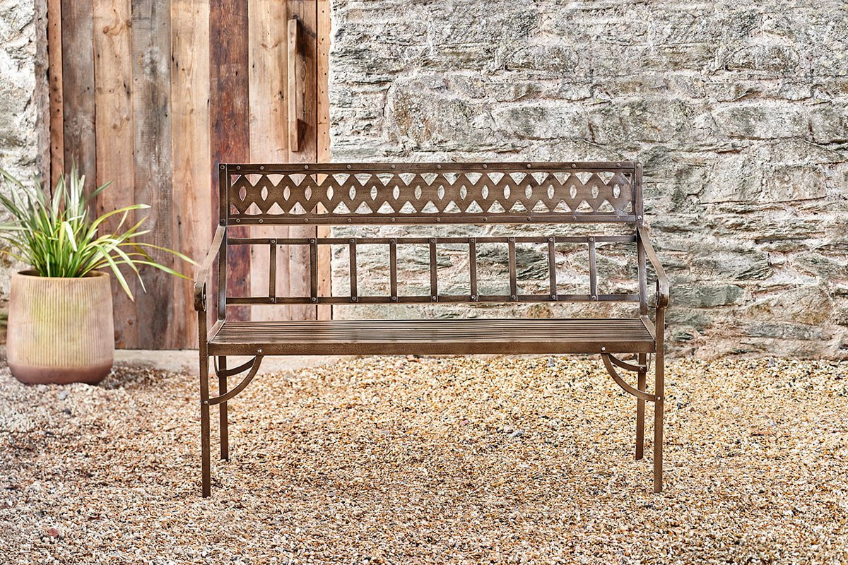 Nkuku OUTDOOR LIVING Bahula Decoartive Iron Bench