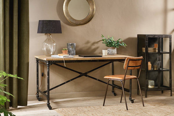 Nkuku TABLES Benia Iron & Reclaimed Wood  Desk