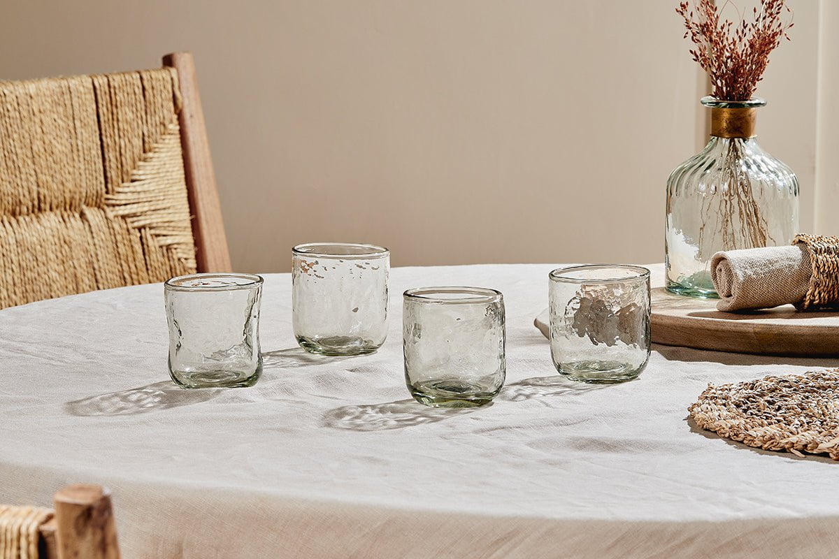 nkuku GLASSWARE Chandani Tumbler Short - Clear - Set of 4