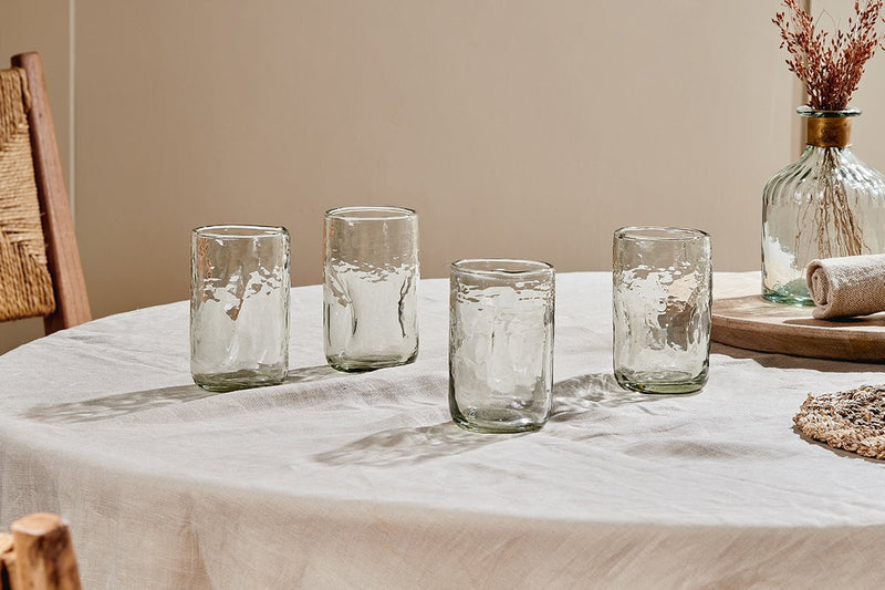 nkuku GLASSWARE Chandani Tumbler Tall - Clear - Set of 4