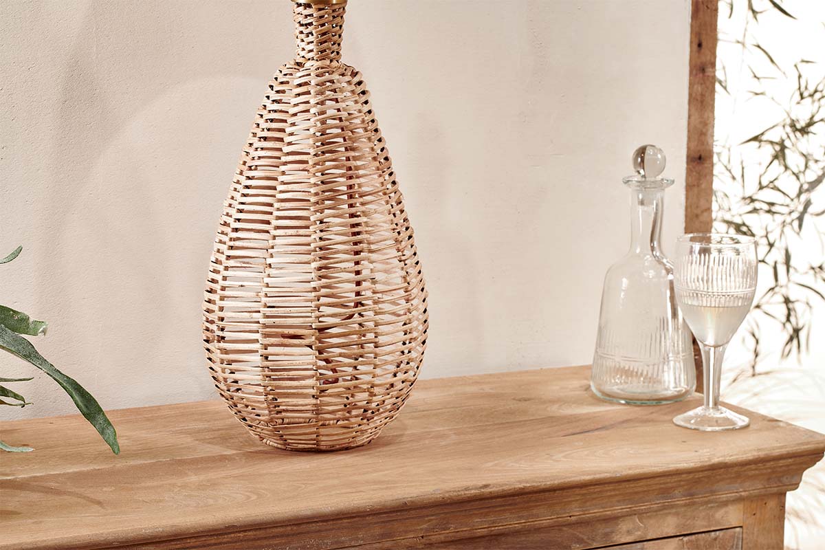 nkuku LAMPS AND SHADES Darma Wicker Lamp - Small Tall