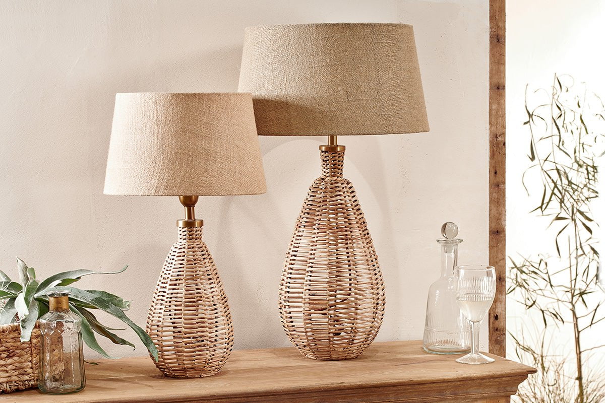 nkuku LAMPS AND SHADES Darma Wicker Lamp - Small Tall