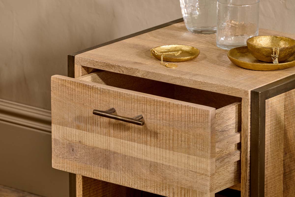 Nkuku FURNITURE Dasai Mango Wood Bedside Table