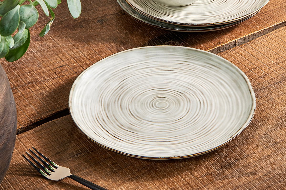 nkuku TABLEWARE Dhanuk Dinner Plate - Cream