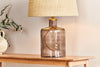 nkuku LAMPS AND SHADES Edina Recycled Glass Table Lamp - Smoke Brown - Small