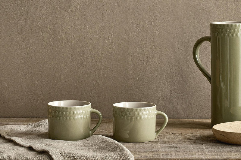 Nkuku TABLEWARE Ela Mug - Sage Green - Small (Set of 2)