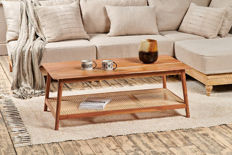 nkuku TABLES Erabar Acacia & Cane Coffee Table