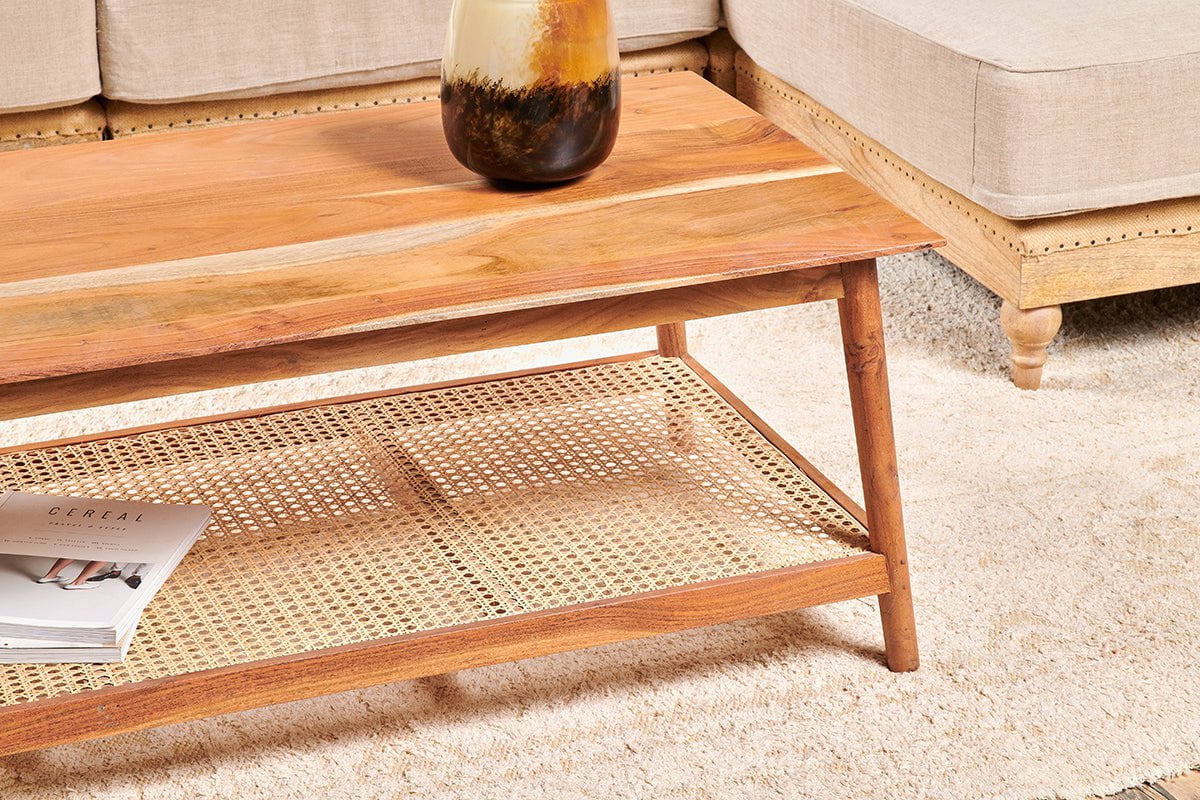 nkuku TABLES Erabar Acacia & Cane Coffee Table