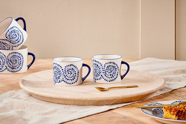 nkuku TABLEWARE Eshani Mug - Indigo - Small Set of 2