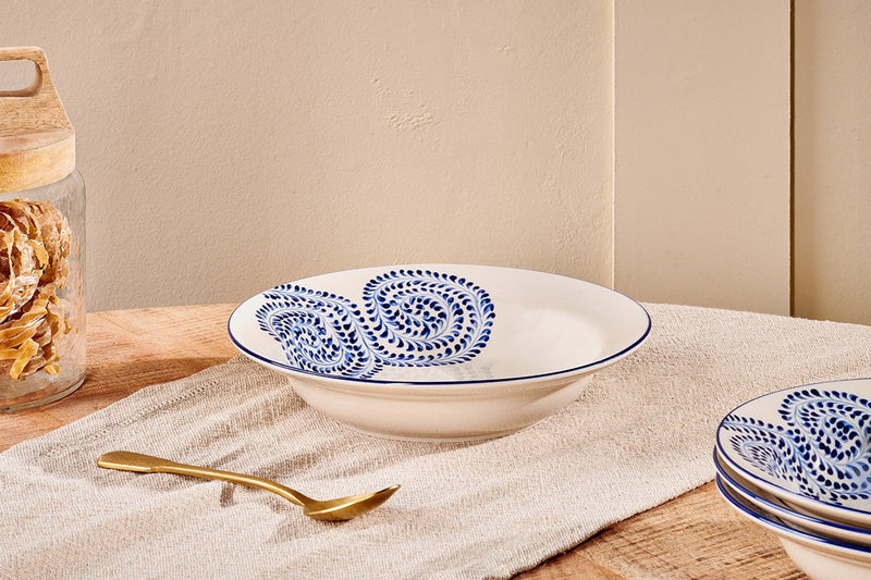 nkuku TABLEWARE Eshani Pasta Bowl - Indigo