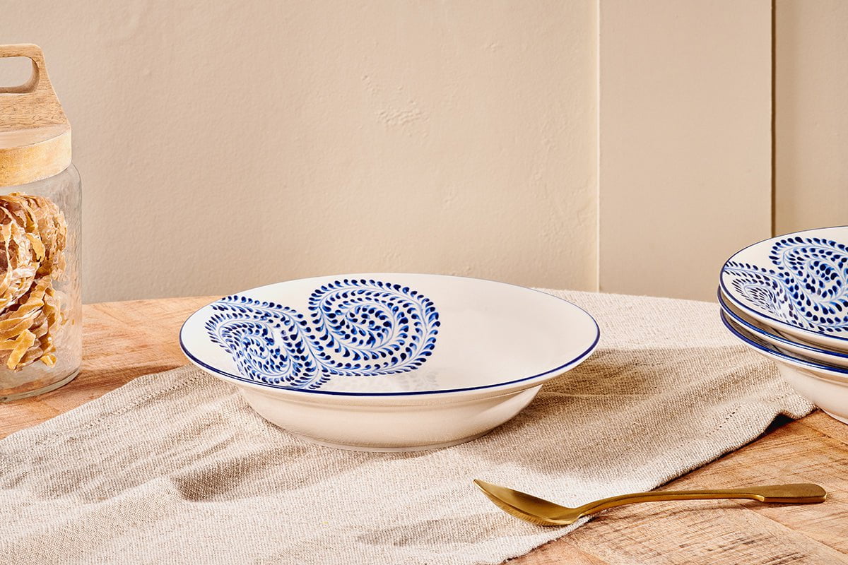 nkuku TABLEWARE Eshani Pasta Bowl - Indigo