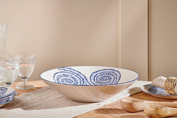 nkuku SERVEWARE Eshani Serving Bowl - Indigo