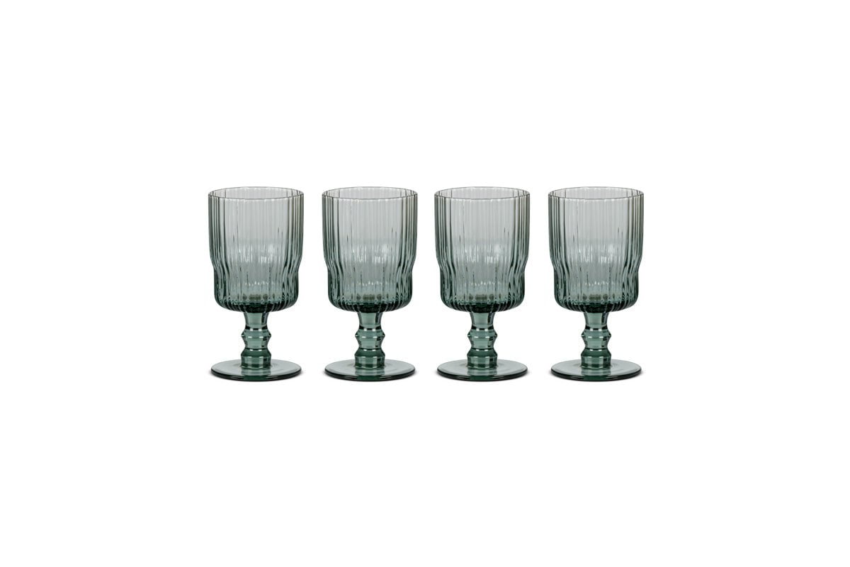 nkuku GLASSWARE Fali Wine Glass - Blue - Set of 4