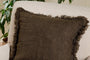 nkuku TEXTILES Feo Linen Cushion Cover - Charcoal