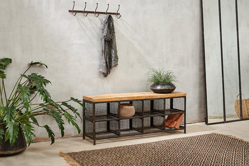 Nkuku Furniture Hasa Industrial Storage Bench